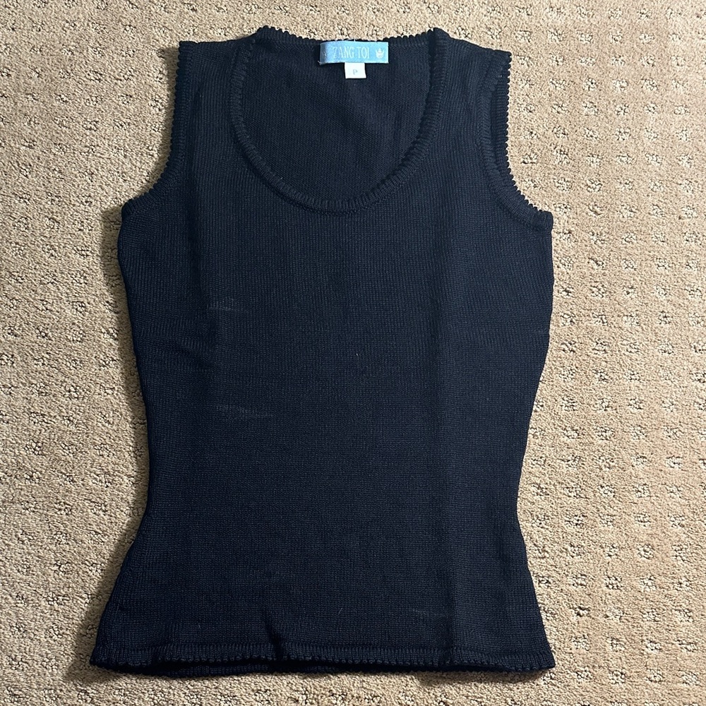 Zang Toi Elegant Black Tank Top